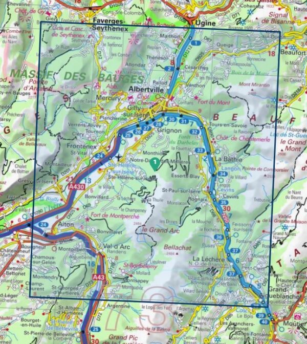 wandelkaart 3432ET Albertville 1:25.000 9782758554141  IGN IGN 25 Franse Alpen/ Nrd.helft  Wandelkaarten Vanoise, Savoie