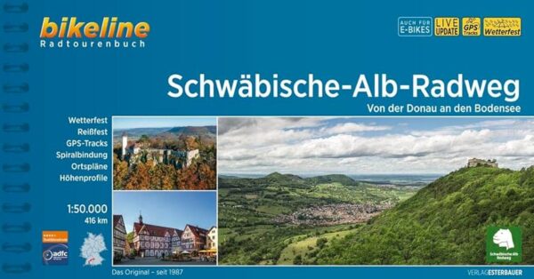 Bikeline Schwäbische Alb Radweg | fietsgids 9783711101211  Esterbauer Bikeline  Fietsgidsen, Meerdaagse fietsvakanties Bodenmeer, Schwäbische Alb