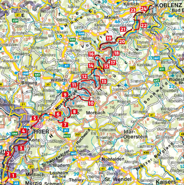 wandelgids Moselsteig Rother Wanderführer 9783763347742  Bergverlag Rother RWG  Meerdaagse wandelroutes, Wandelgidsen Moezel, van Trier tot Koblenz