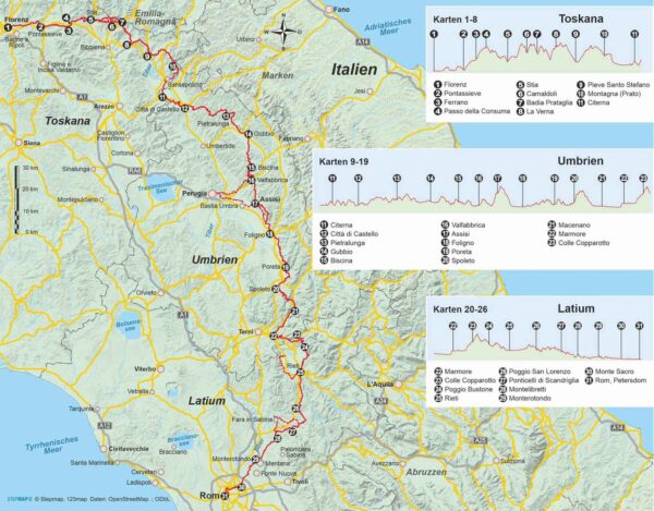 OD-186  Franziskusweg : Italien | wandelgids (Duitstalig) 9783866868175  Conrad Stein Verlag Outdoor - Der Weg ist das Ziel  Lopen naar Rome, Meerdaagse wandelroutes, Wandelgidsen Midden-Italië