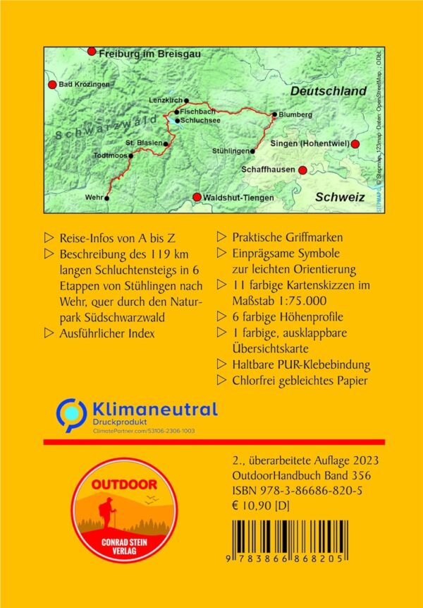 OD-356  Schluchtensteig – Fernwanderweg | wandelgids 9783866868205  Conrad Stein Verlag Outdoor - Der Weg ist das Ziel  Wandelgidsen Zwarte Woud