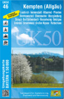 UK50-46  Kempten u.Umg. 9783899337990  LVA Bayern UmgebungsKarte 1:50.000  Wandelkaarten Beierse Alpen
