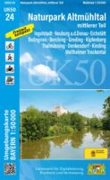 UK50-24  Naturpark Altmühltal, Mittlerer Teil 9783899339970  LVA Bayern UmgebungsKarte 1:50.000  Wandelkaarten Franken, Nürnberg, Altmühltal