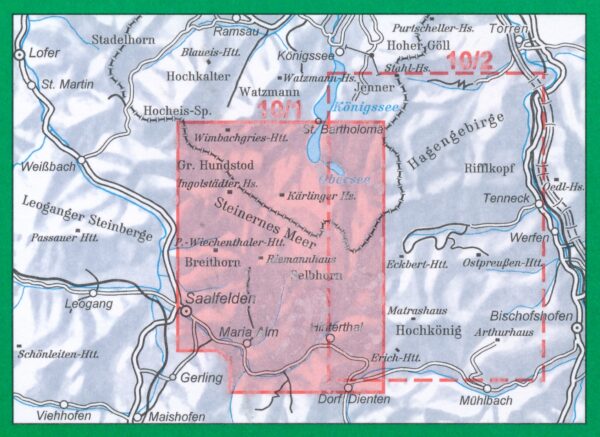 Alpenverein wandelkaart AV-10/1 Steinernes Meer 1:25.000 [2021] 9783948256418  AlpenVerein Alpenvereinskarten  Wandelkaarten Salzburger Land & Stiermarken