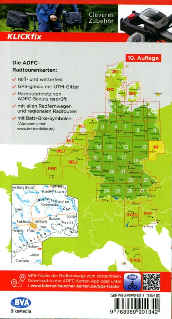 ADFC-14 Lausitz/Östl.Erzgebirge | fietskaart 1:150.000 9783969901342  ADFC / BVA Radtourenkarten 1:150.000  Fietskaarten Sächsische Schweiz, Elbsandsteingebirge, Erzgebirge