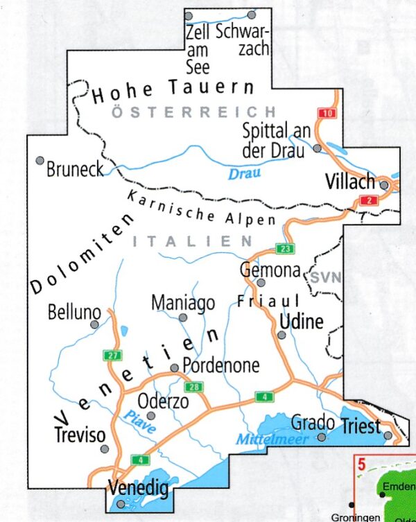 ADFC-29 Veneto, Friuli en West-Karinthië | fietskaart 1:150.000 9783969901588  ADFC / BVA Radtourenkarten 1:150.000  Fietskaarten Tirol, Veneto, Friuli