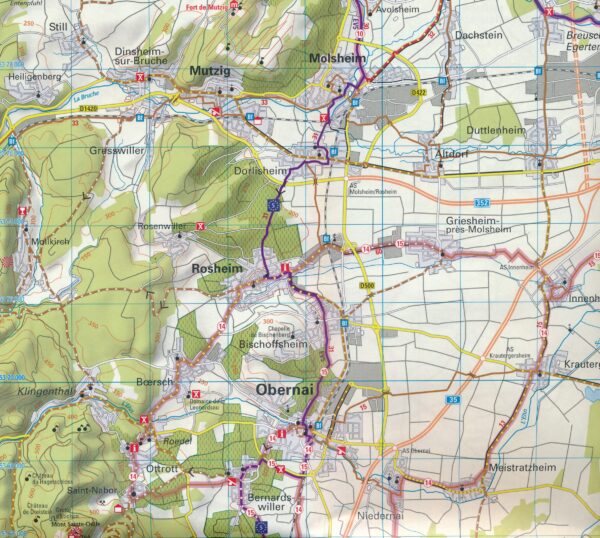 Elzas fietskaart 1:75.000 9783969902172  ADFC / BVA Radtourenkarten 1:150.000  Fietskaarten Vogezen, Zwarte Woud