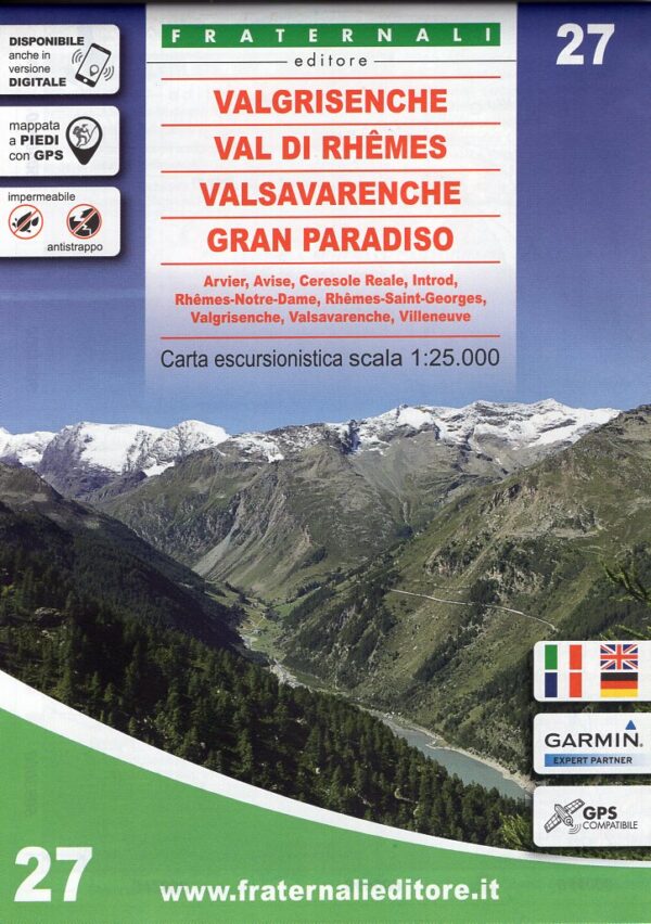 FRA-27  Valgrisenche - Val di Rhêmes - Valsavarenche - Gran Paradiso | wandelkaart 1:25.000 9788897465430  Fraternali Editore Fraternali 1:25.000  Wandelkaarten Aosta, Gran Paradiso