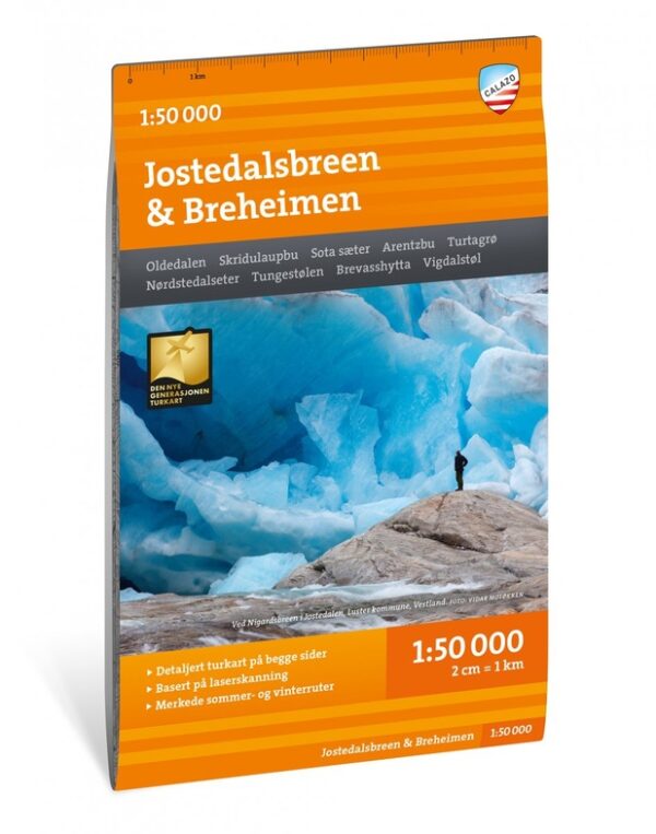 CAL-079  Jostedalsbreen & Breheimen wandelkaart 1:50.000 9789189371545  Calazo Calazo Noorwegen midden  Wandelkaarten Midden-Noorwegen