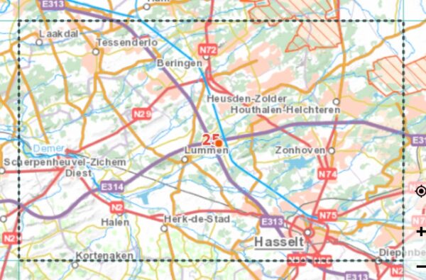NGI-25  Hasselt (topografische kaart 1:50.000) 9789462356214  Nationaal Geografisch Instituut NGI Vlaanderen  Wandelkaarten Antwerpen & oostelijk Vlaanderen