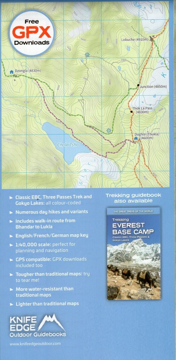 Everest Base Camp Trekking Map | wandelkaart 1:40.000 9781912933532  Knife Edge   Meerdaagse wandelroutes, Wandelkaarten Nepal