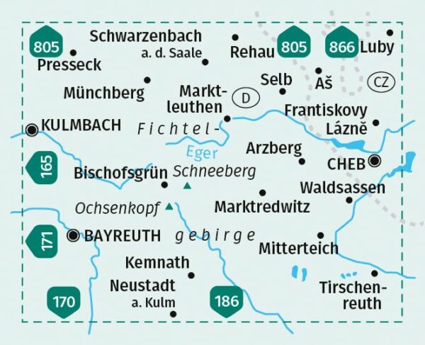 Kompass wandelkaart KP-191 Fichtelgebirge 9783991219811  Kompass Wandelkaarten Kompass Franken / Altmühltal  Wandelkaarten Franken, Nürnberg, Altmühltal