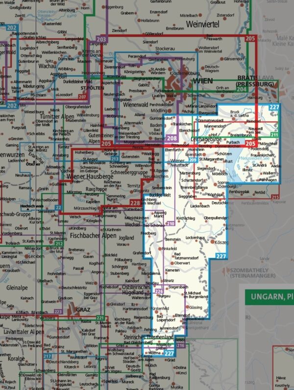 Kompass wandelkaart KP-227 Burgenland 1:50.000 9783991540724  Kompass Wandelkaarten Kompass Oostenrijk  Wandelkaarten Oberösterreich, Niederösterreich, Burgenland
