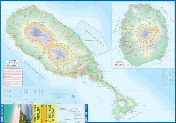 ITM Antigua & St.Kitts, Nevis  | landkaart, wandelkaart 1:35.000 9781771290241  International Travel Maps   Landkaarten en wegenkaarten Overig Caribisch gebied