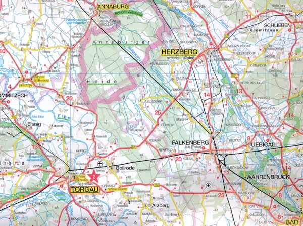 wegenkaart Sachsen 1:225.000 9783575019110  Marco Polo MP deelkaarten Duitsland  Landkaarten en wegenkaarten Sachsen