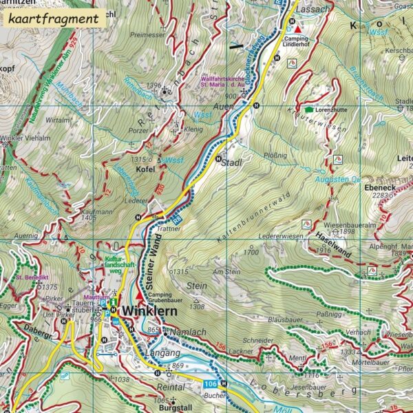 WK-225  Kreuzeckgruppe, Mölltal wandelkaart 1:50.000 9783707923452  Freytag & Berndt WK 1:50.000  Wandelkaarten Karinthië