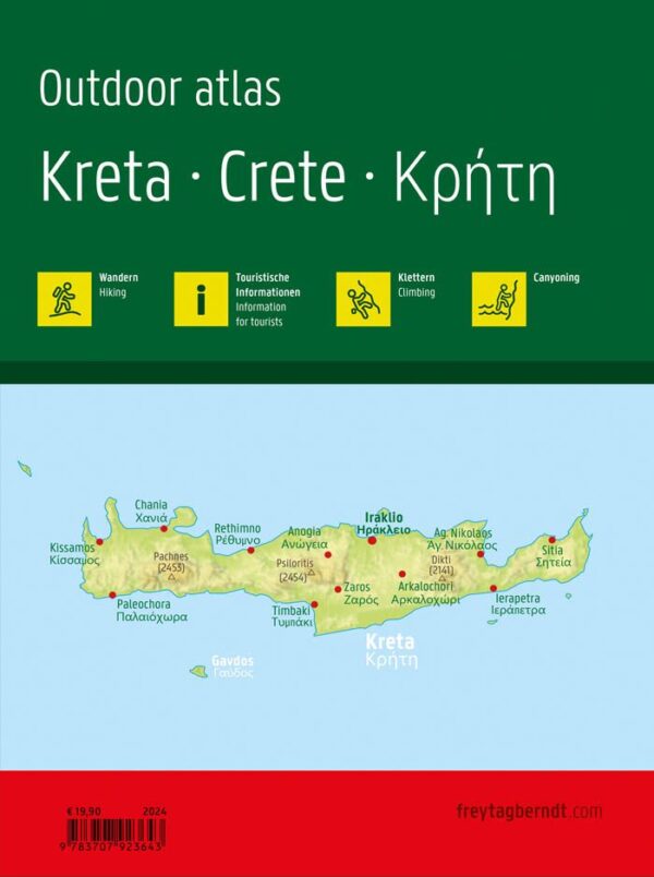 Kreta Wandelatlas 1:50.000 9783707923643  Freytag & Berndt   Wandelgidsen, Wandelkaarten Kreta