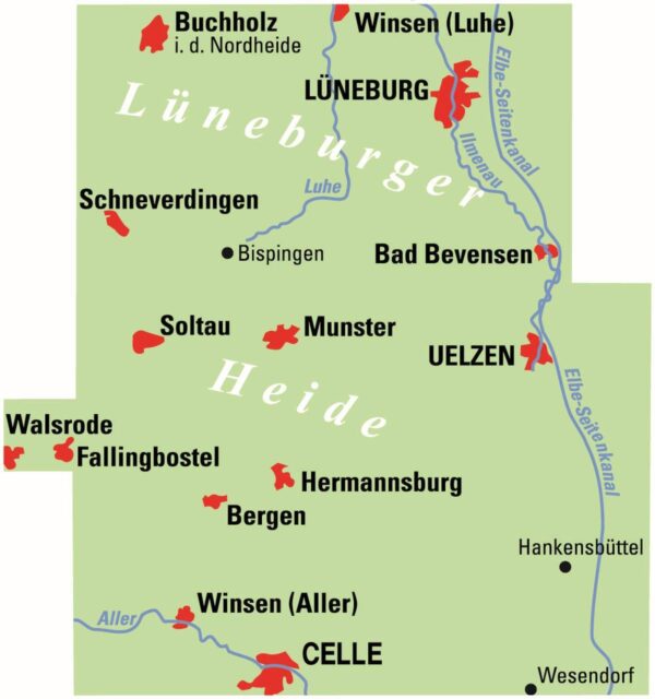 Lüneburger Heide fietskaart 1:75.000 9783969902158  ADFC / BVA ADFC Regionalkarte  Fietskaarten Bremen, Ems, Weser, Hannover & overig Niedersachsen