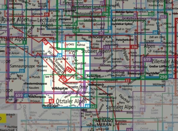 Kompass wandelkaart KP-43  Ötztaler Alpen 1:50.000 9783991542124  Kompass Wandelkaarten Kompass Oostenrijk  Wandelkaarten Tirol