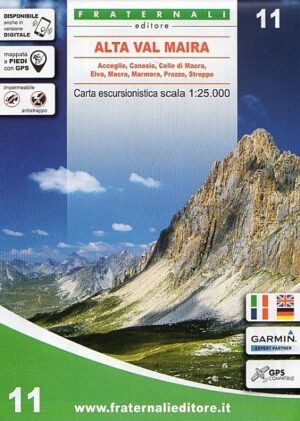 FRA-11  Alta Val Maira | wandelkaart 1:25.000 9788897465133  Fraternali Editore Fraternali 1:25.000  Wandelkaarten Turijn, Piemonte