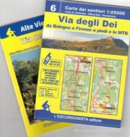 Via Degli Dei | wandelkaart Godenweg 1:25.000 (met een gidsje) 9791280163639  Escursionista   Lopen naar Rome, Meerdaagse wandelroutes, Wandelkaarten Bologna, Emilia-Romagna, Toscane, Florence