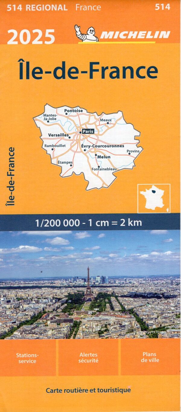 514 Île-de-France | Michelin  wegenkaart, autokaart 1:200.000 9782067264717  Michelin Regionale kaarten  Landkaarten en wegenkaarten Parijs, Île-de-France