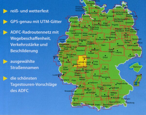 Lahntal fietskaart 1:75.000 9783969902325  ADFC / BVA ADFC Regionalkarte  Fietskaarten Noord- en Midden-Hessen, Kassel