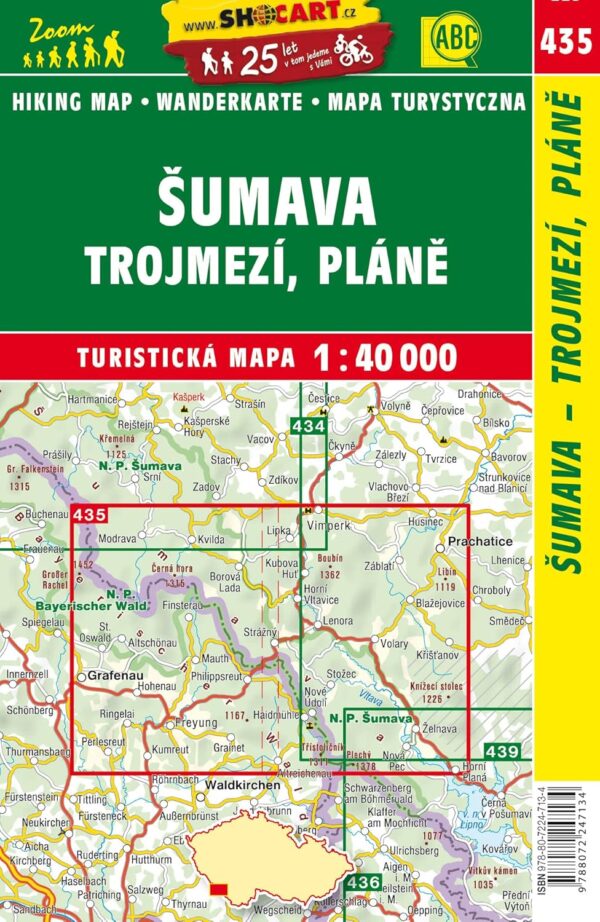 CZ40-435 Šumava, Trojmezí, Plane - Böhmerwald wandelkaart 1:40.000 9788072247134  SHOCart Wandelkaarten Tsjechië 1:40d.  Geen categorie Boheemse Woud, Zuidwest-Tsjechië