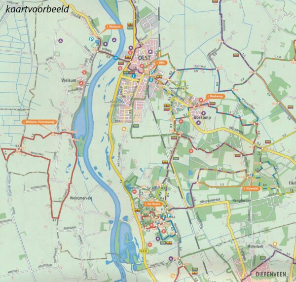 Wandelkaart Salland 1:33.333 9789083250908  Marketing Oost Wandelnetwerk Overijssel  Wandelkaarten Kop van Overijssel, Vecht & Salland