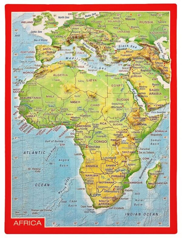 Postkaart Afrika | met reliëf 4251405900778  Georelief reliëfpostkaarten  Wandkaarten Afrika