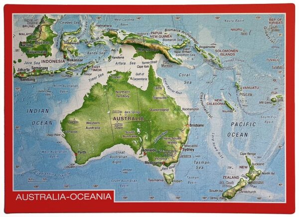 Postkaart Australië | met reliëf 4251405900815  Georelief reliëfpostkaarten  Wandkaarten Australië