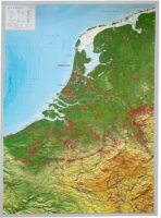 Reliëfkaart van de Benelux | in aluminiumlijst op maat 4251405901386  Georelief   Wandkaarten Benelux