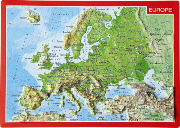 Postkaart Europa | met reliëf 4280000002587  Georelief reliëfpostkaarten  Wandkaarten Europa