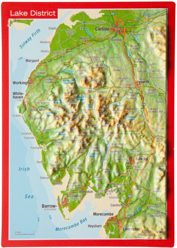 Postkaart Lake District | met reliëf 4280000664761  Georelief reliëfpostkaarten  Wandkaarten Noordwest-Engeland