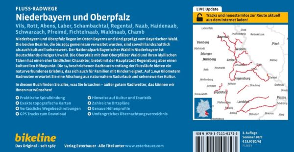 Bikeline Niederbayern und Oberpfalz Fluss-Radwege | fietsgids 9783711101723  Esterbauer Bikeline  Fietsgidsen Beierse Woud, Regensburg, Passau