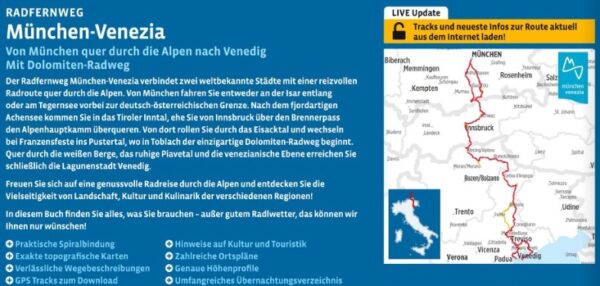 Bikeline München - Venezia | fietsgids 9783711102362  Esterbauer Bikeline  Fietsgidsen, Meerdaagse fietsvakanties Zwitserland en Oostenrijk (en Alpen als geheel)