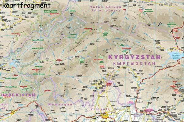 Kyrgyzstan (Kirgistan, Kirgizië) landkaart, wegenkaart 1:700.000 9783831774616  Reise Know-How Verlag WMP, World Mapping Project  Landkaarten en wegenkaarten Zijderoute (de landen van de)