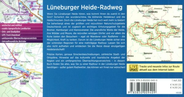 Bikeline Lüneburger Heide | fietsgids 9783850009409  Esterbauer Bikeline  Fietsgidsen Bremen, Ems, Weser, Hannover & overig Niedersachsen