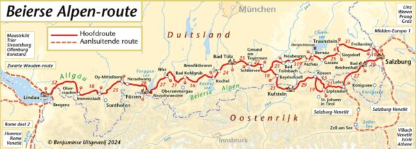 Door de Beierse Alpen van de Bodensee naar Salzburg | Benjaminse fietsgids 9789077899380 Paul Benjaminse Benjaminse Uitgeverij Onbegrensd Fietsen  Fietsgidsen Beierse Alpen