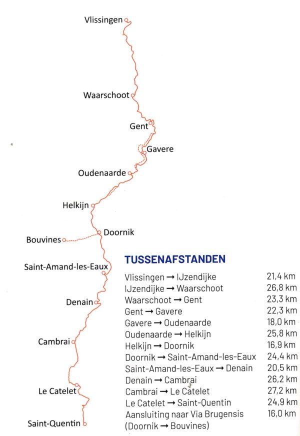 Via Scaldea | wandelgids Jacobsroute 9789083477213  Vlaams Compostelagenootschap Pelgrimspaden Lage Landen  Meerdaagse wandelroutes, Wandelgidsen Gent, Brugge & westelijk Vlaanderen, Picardie, Nord