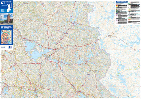 GT Tiekartta Itä-Suomi | Oost-Finland wegenkaart 1:250.000 9789522666703  Genimap Oy   Landkaarten en wegenkaarten Zuid-Finland en Midden-Finland