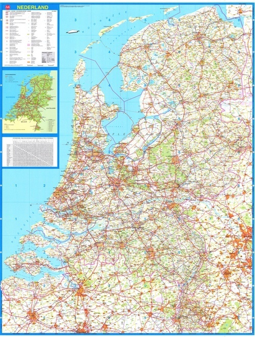 Nederland Plano Wandkaart 1:250.000 5425013060264  Falk   Wandkaarten Nederland