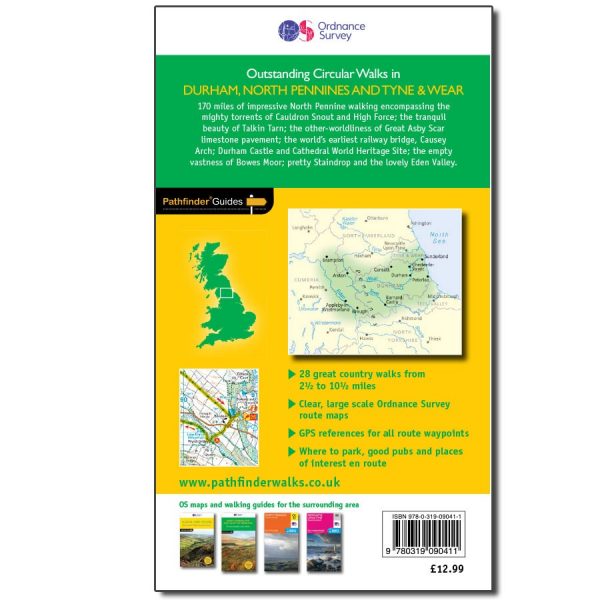 PG-39  Durham, North Pennines, Tyne + Wear | wandelgids 9780319090411  Ordnance Survey Pathfinder Guides  Wandelgidsen Noordoost-Engeland
