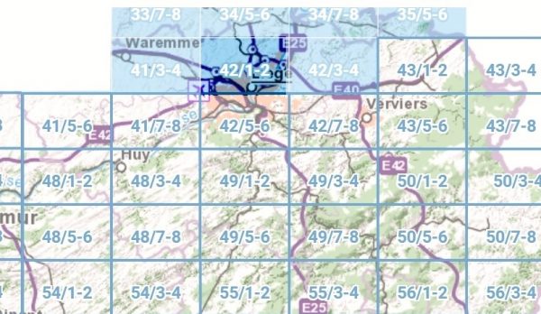 NGI-42/1-2  Alleur/Liège | topografische wandelkaart  1:25.000 9781129302008  NGI Belgie 1:25.000  Wandelkaarten Wallonië (Ardennen)