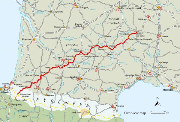 The way of St James: Le Puy to the Pyrenees | wandelgids Jacobsroute 9781852848767  Cicerone Press   Santiago de Compostela, Wandelgidsen Zuidwest-Frankrijk