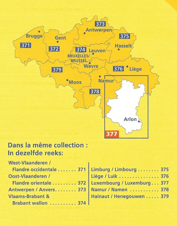 Michelin wegenkaart 377 provincie Luxemburg (B) 1:150.000 9782067185340  Michelin België 1:150.000  Landkaarten en wegenkaarten Wallonië (Ardennen)