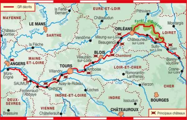 TG-333  Les Châteaux de la Loire | wandelgids GR3 9782751409783  FFRP topoguides à grande randonnée  Meerdaagse wandelroutes, Wandelgidsen Loire & Centre