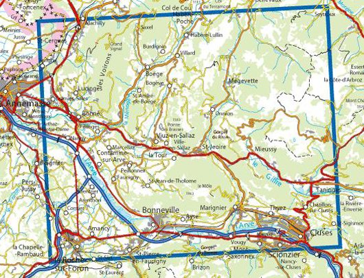 wandelkaart 3429ET Bonneville, Cluses 1:25.000 9782758539988  IGN IGN 25 Franse Alpen/ Nrd.helft  Wandelkaarten Mont Blanc, Chamonix, Haute-Savoie