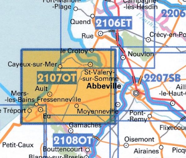 wandelkaart 2107OT Le Tréport,  St-Valéry-sur-Somme 1:25.000 9782758543398  IGN IGN 25 Picardië & Nord  Wandelkaarten Picardie, Nord