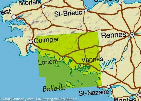 SV-123  Lorient/Vannes | omgevingskaart / fietskaart 1:100.000 9782758543695  IGN Série Verte 1:100.000  Fietskaarten, Landkaarten en wegenkaarten Bretagne
